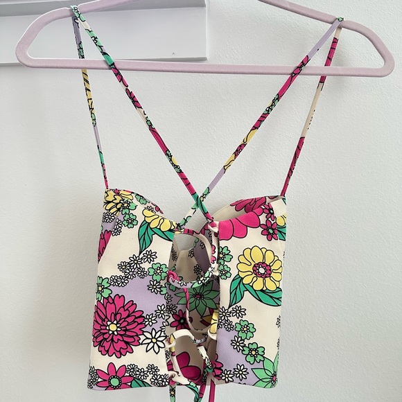 FLORAL CROP TOP - Picture 6 of 6